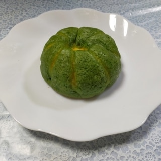 かぼちゃのメロンパン～抹茶クッキー生地とパン生地で